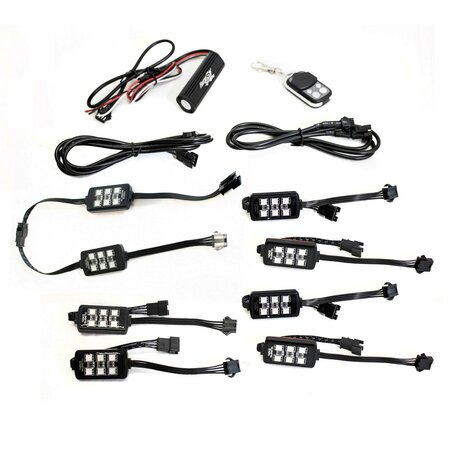 RACESPORT LT LIGHTS UTILITY Pod Strips; Multi-Color; With Remote Control; 8 Pieces RS08RGB